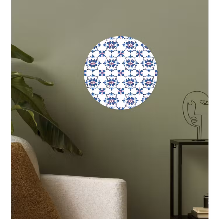 Behangcirkel - Modern - Patroon - Blauw - Roze — 3