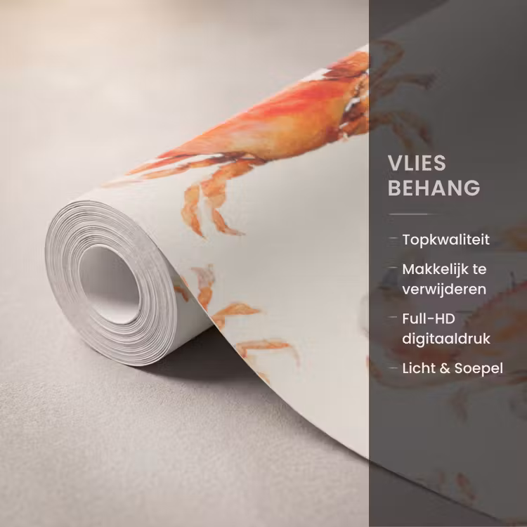Behang - Krabben - Patroon - Oranje — 3