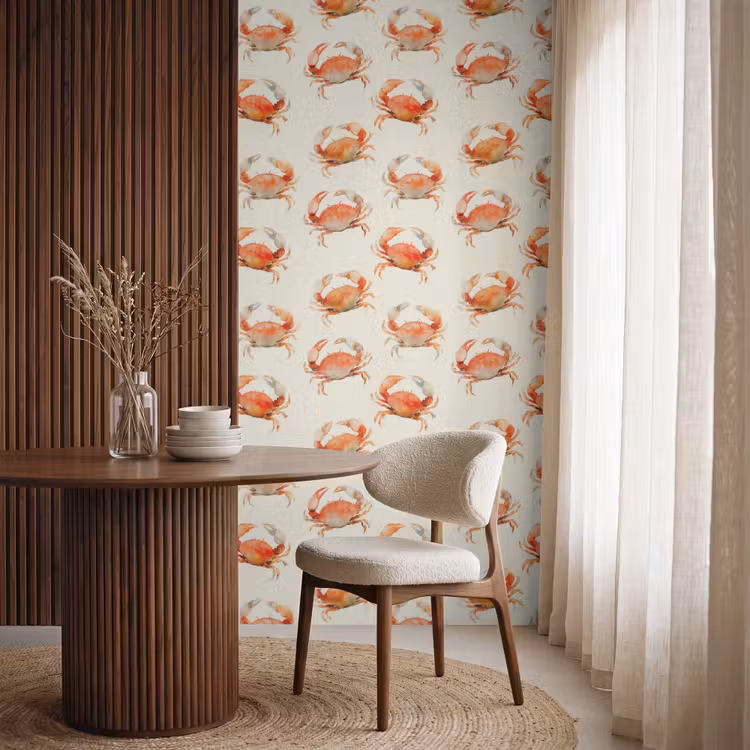 Behang - Krabben - Patroon - Oranje — 4