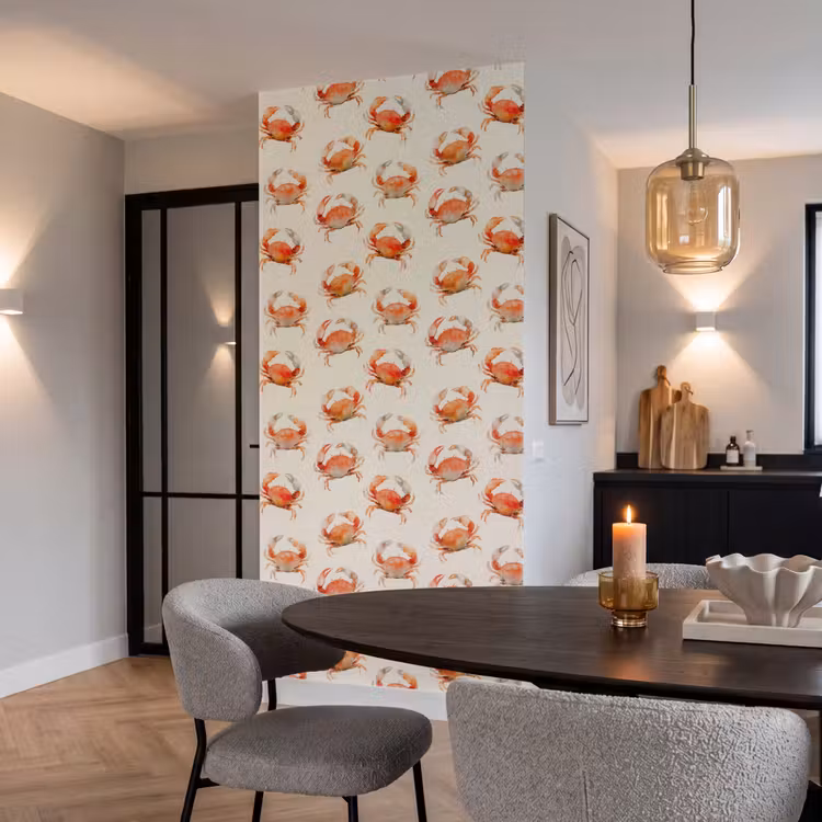 Behang - Krabben - Patroon - Oranje — 5