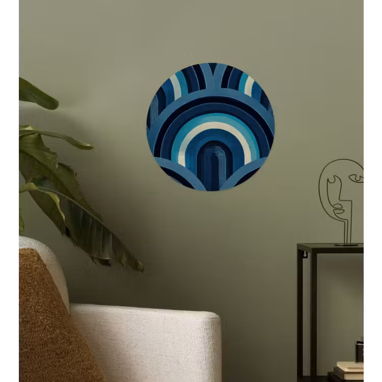 Behangcirkel - Bogen - Geometrisch - Patroon - Blauw - Retro — 3