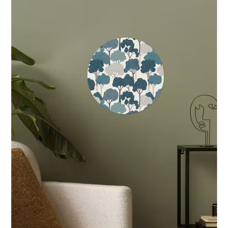 Behangcirkel - Modern - Bomen - Bos - Patroon - Blauw — 3