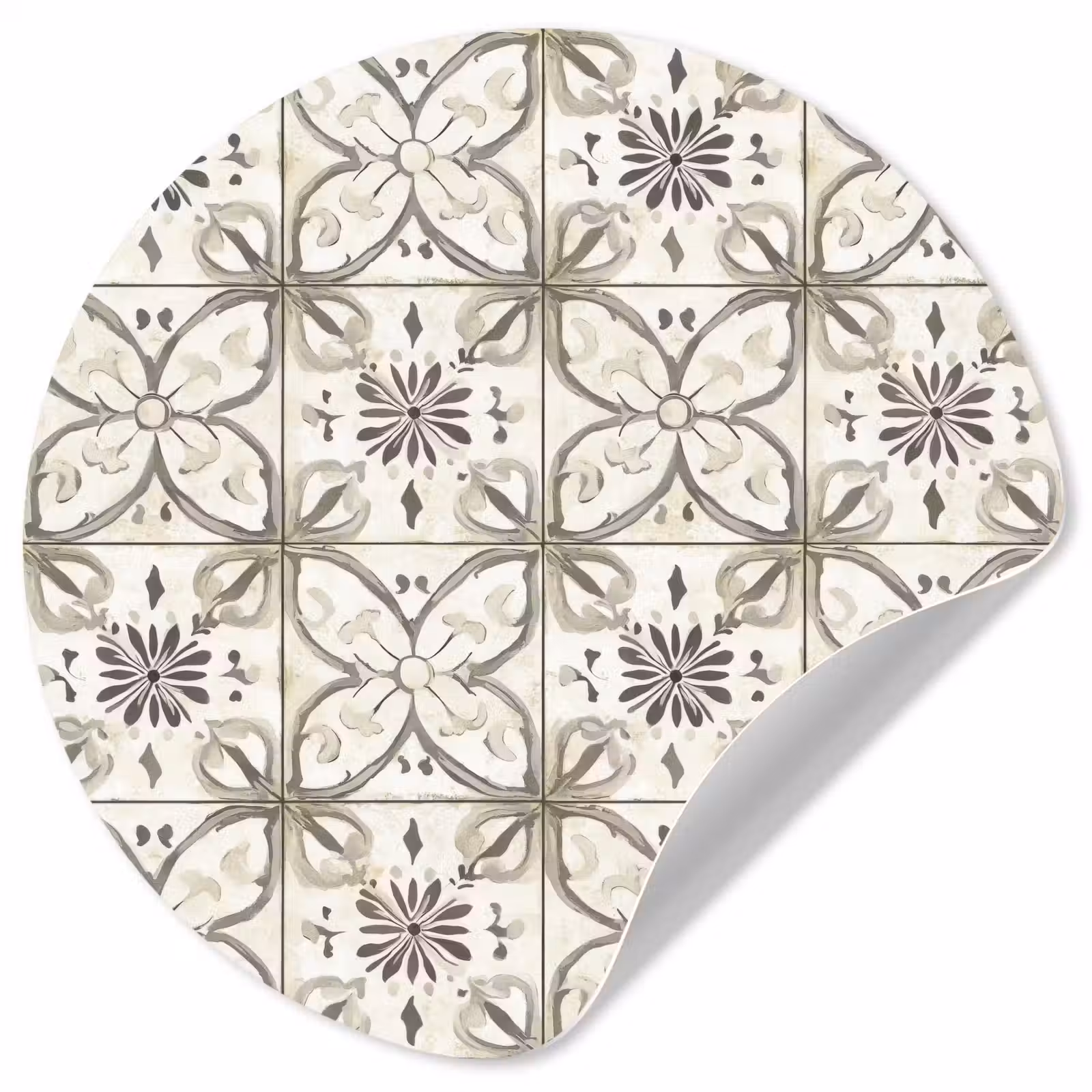 Behangcirkel - Antiek - Tegel - Beige — 1
