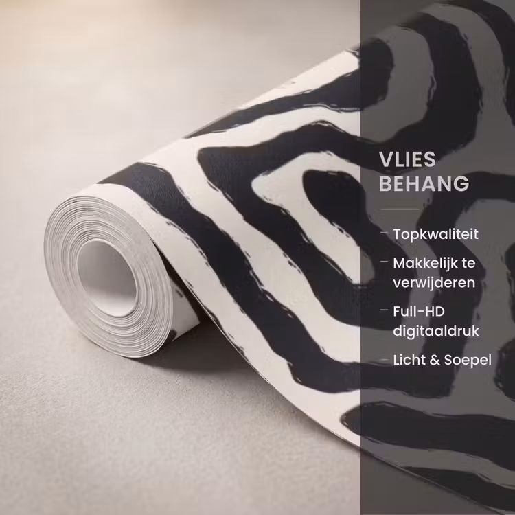 Behang - Zebra - Zwart - Abstract — 3