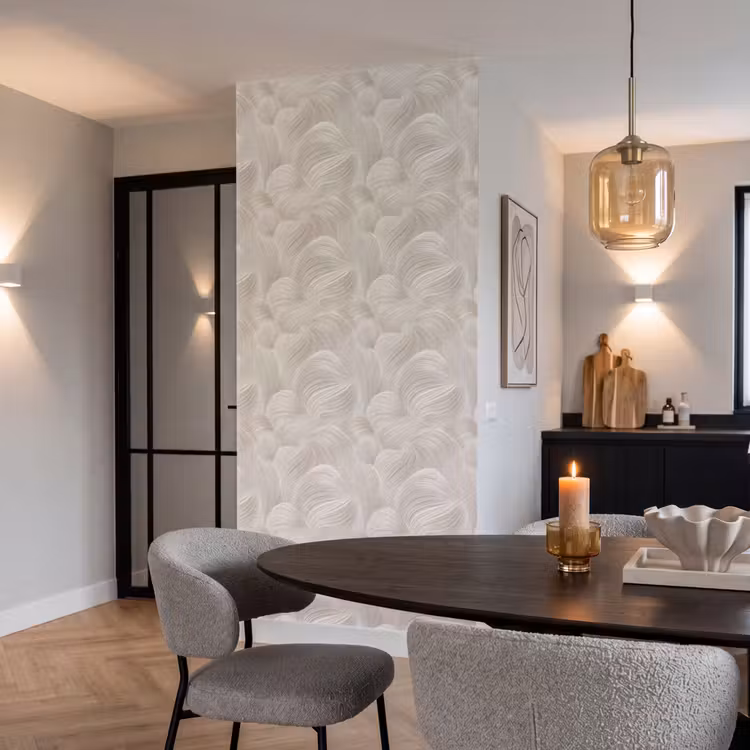 Behang - Lijnen - Waaier - Beige — 5