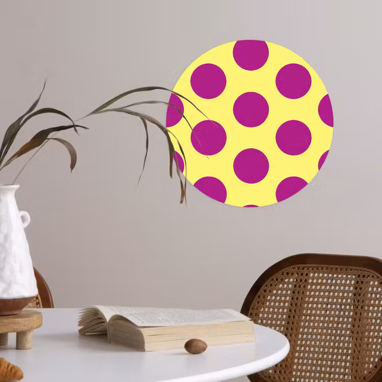 Behangcirkel - Dots - Klassiek - Geel — 4
