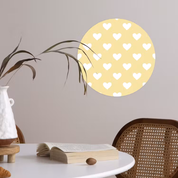 Behangcirkel - Hartjes - Patroon - Geel — 4