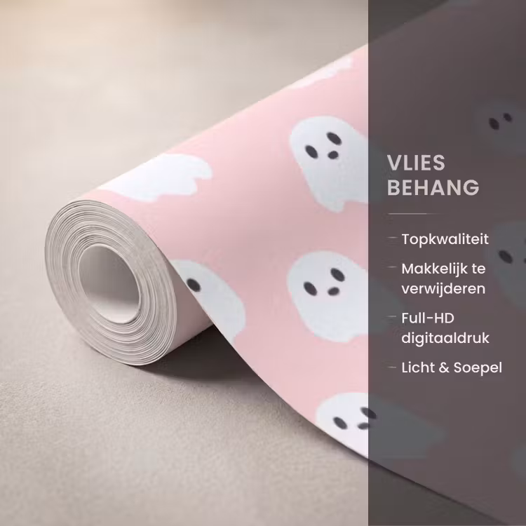 Behang - Spookjes - Patroon - Roze — 3