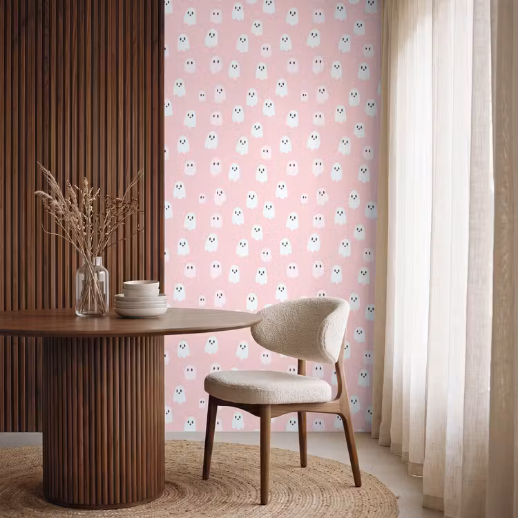 Behang - Spookjes - Patroon - Roze — 4
