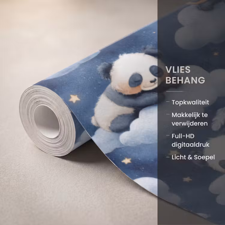 Behang - Panda's - Slapen - Blauw — 3