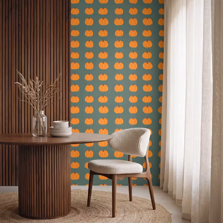 Behang - Pompoen - Patroon - Oranje — 4