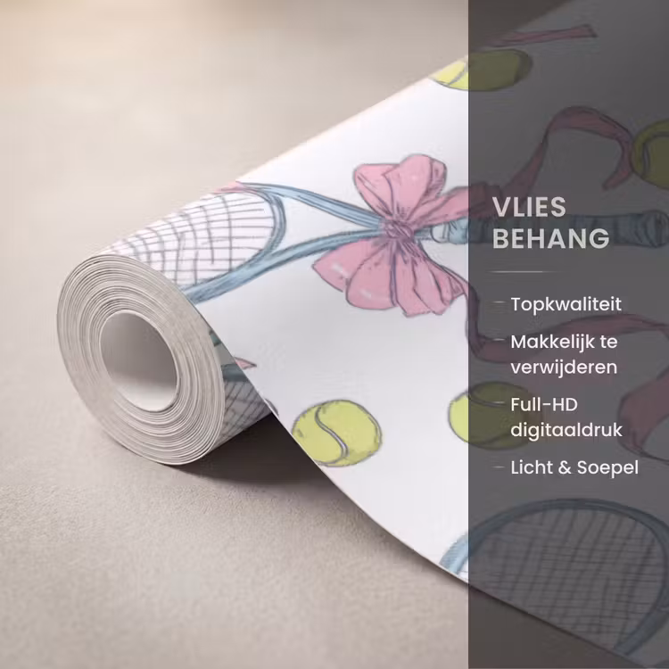 Behang - Tennis - Strikken - Kleurrijk — 3