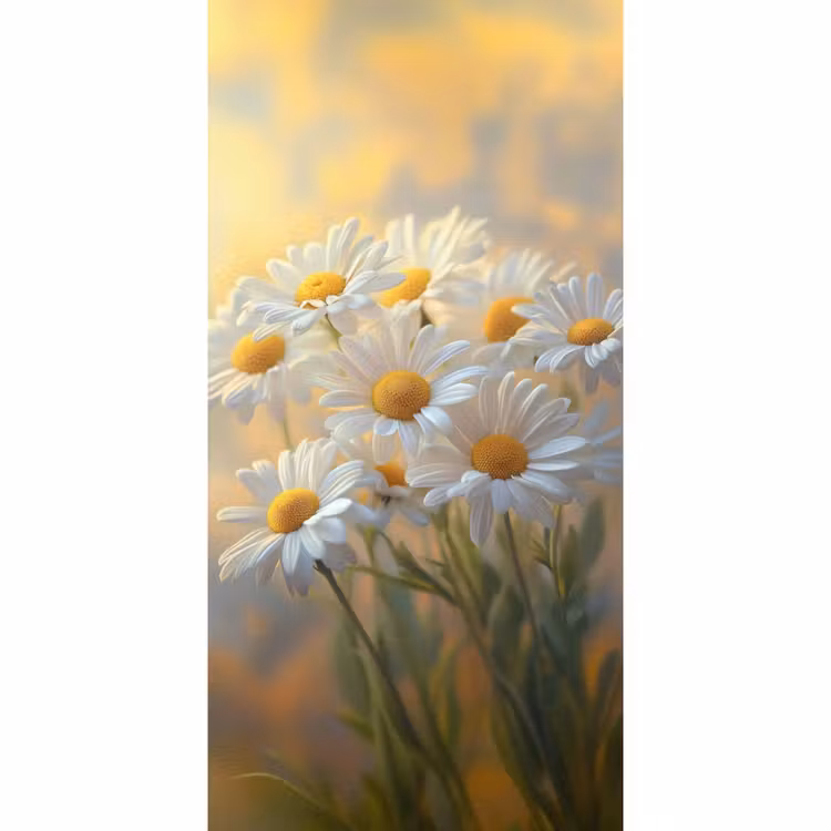 Behang - Madeliefjes - Wit - Zonlicht — 2
