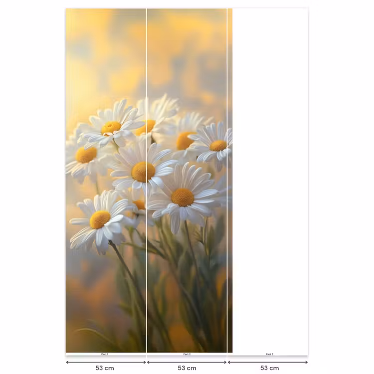 Behang - Madeliefjes - Wit - Zonlicht — 6