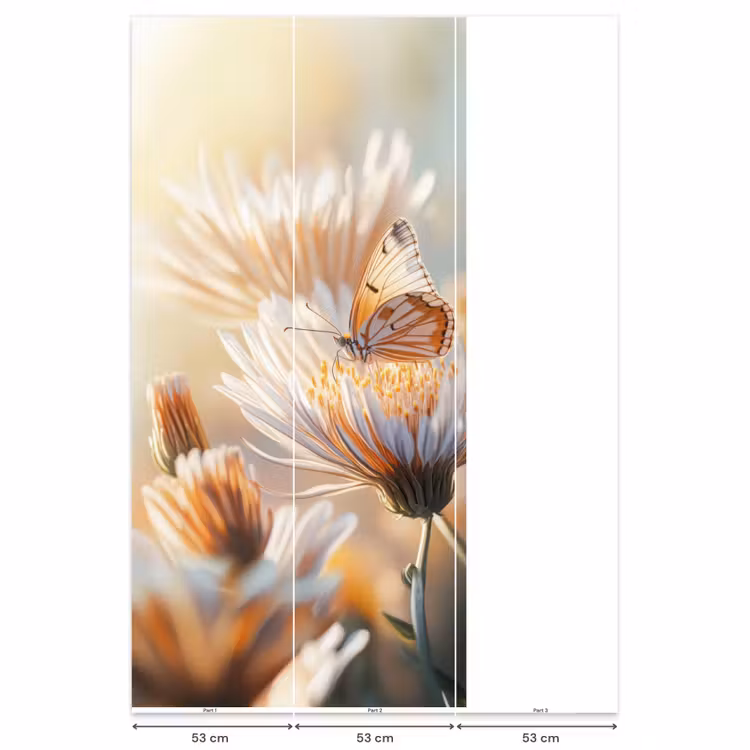 Behang - Vlinder - Bloem - Oranje — 6