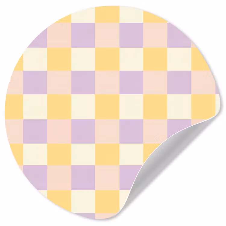 Behangcirkel - Blokjes - Lila - Geel — 1