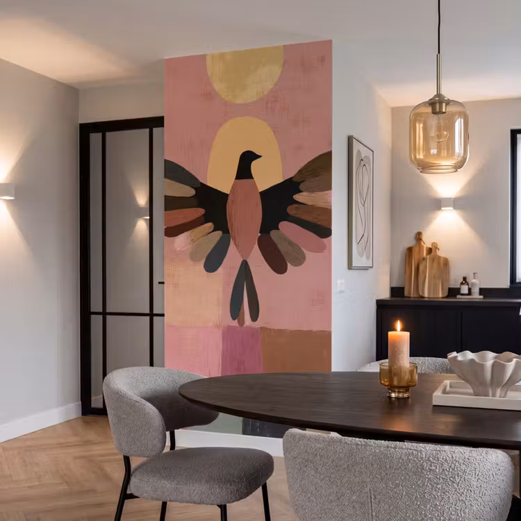Behang - Illustratie - Vogel - Vlakken - Kleurrijk — 5