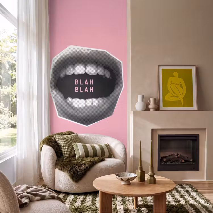 Behang - Mond - BLAH BLAH - Roze — 1