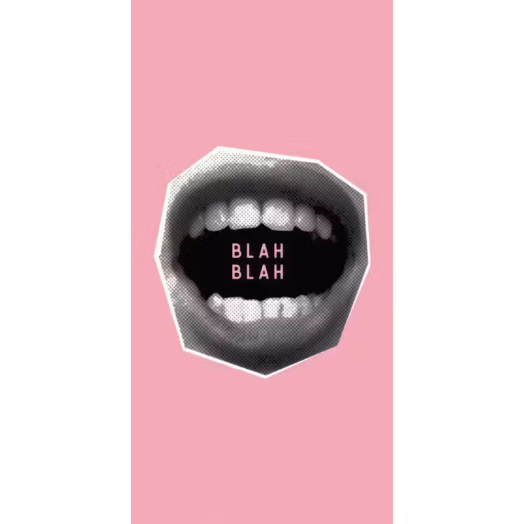 Behang - Mond - BLAH BLAH - Roze — 2