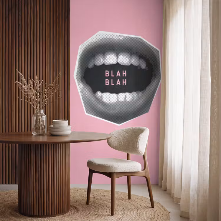 Behang - Mond - BLAH BLAH - Roze — 4