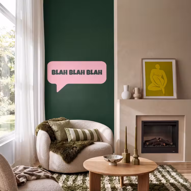 Behang - Tekstwolk - BLAH BLAH BLAH - Roze — 1