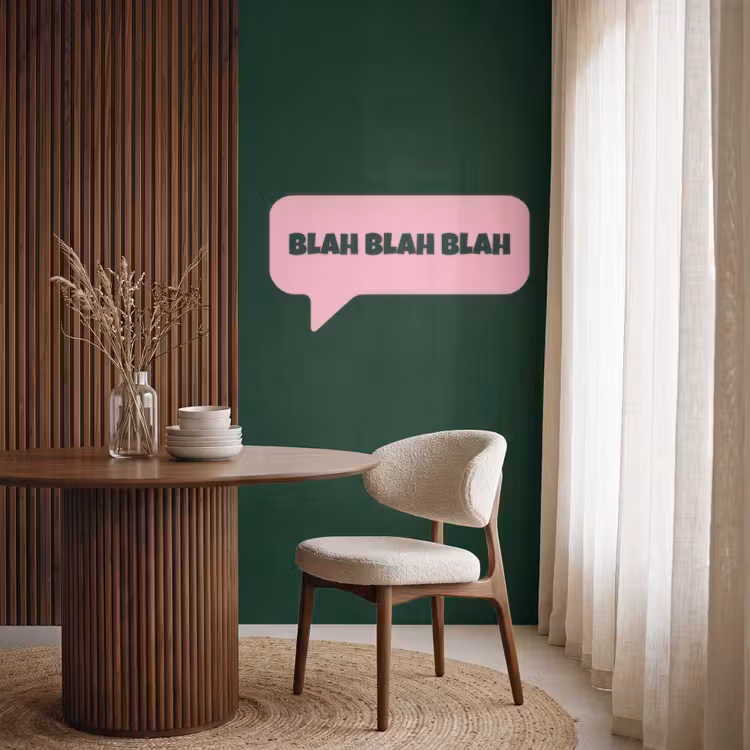 Behang - Tekstwolk - BLAH BLAH BLAH - Roze — 4