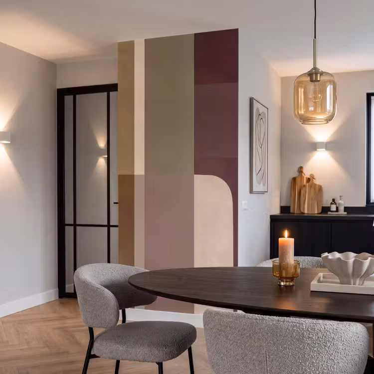 Behang - Vlakken - Abstract - Bordeaux - Lijnen — 5