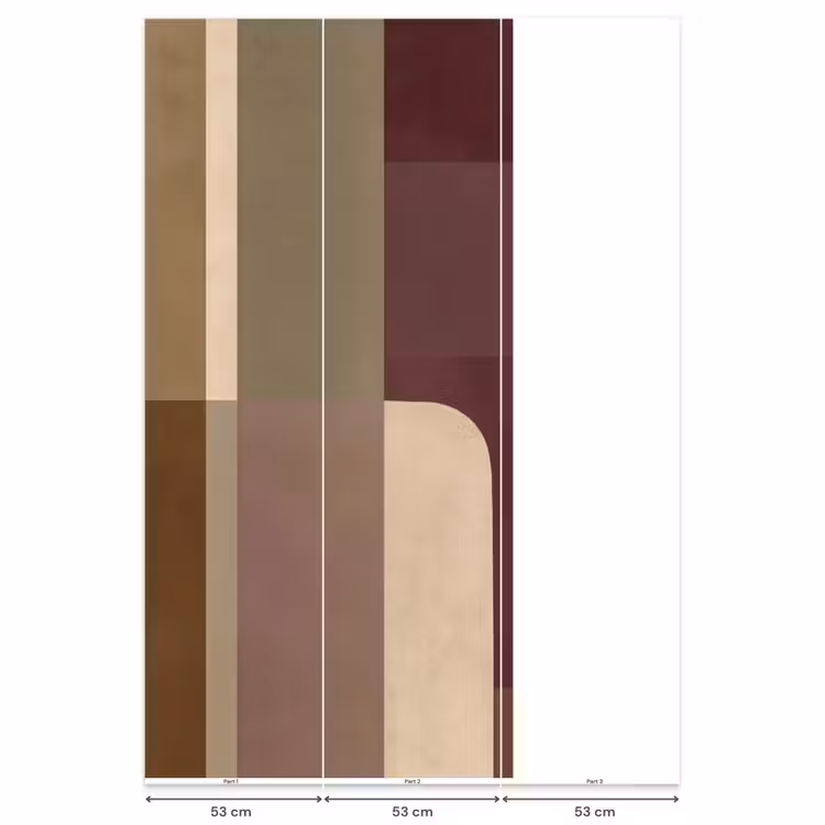 Behang - Vlakken - Abstract - Bordeaux - Lijnen — 6