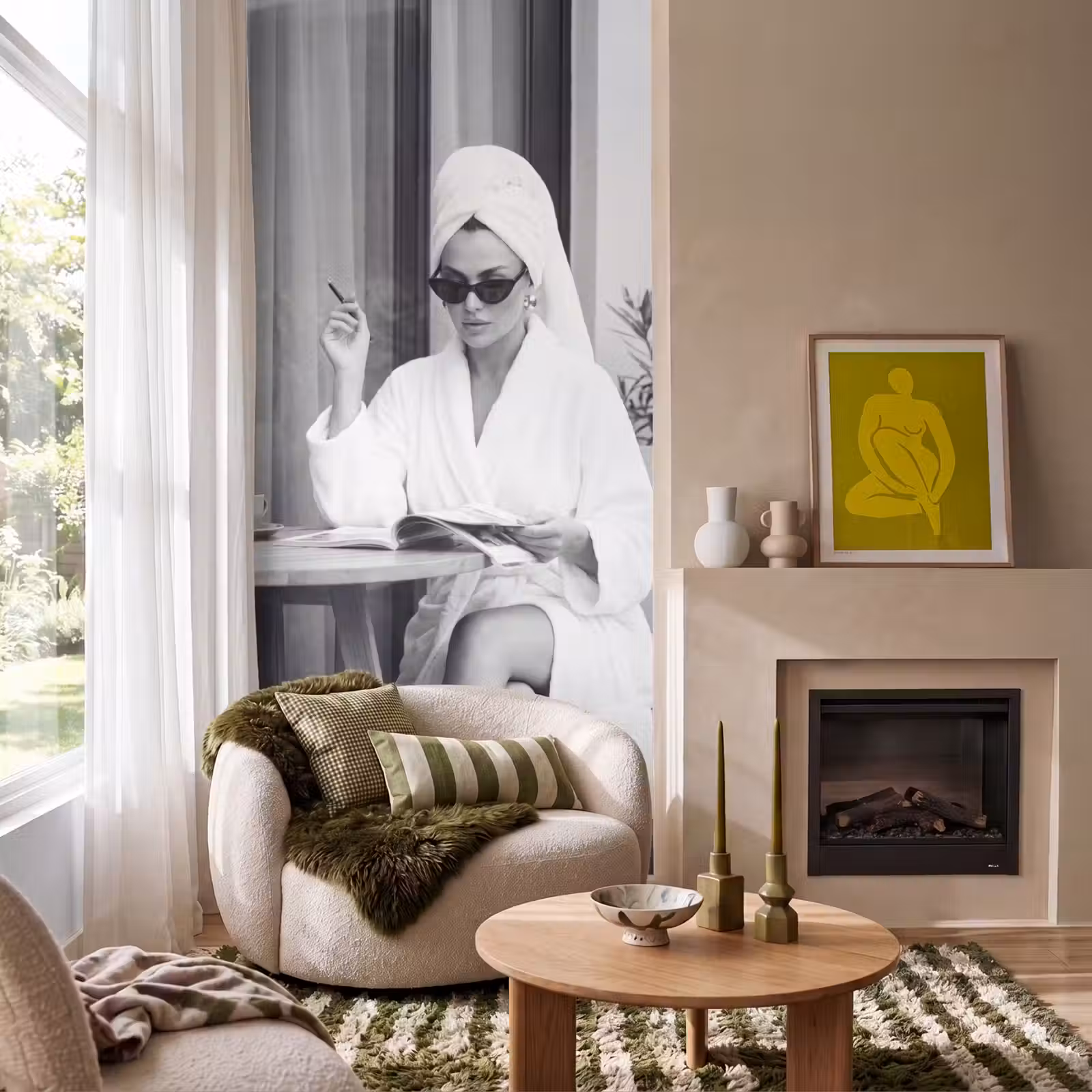 Behang - Modern - Vrouw - Zwart - Wit — 1