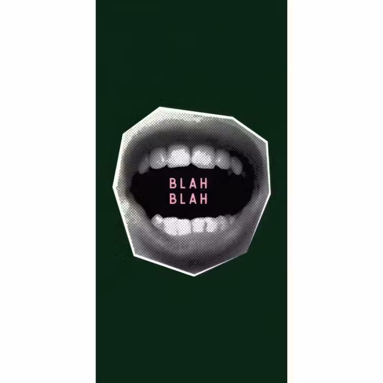 Behang - Mond - Groen - Illustratie - BLAH BLAH — 2