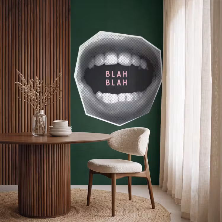 Behang - Mond - Groen - Illustratie - BLAH BLAH — 4