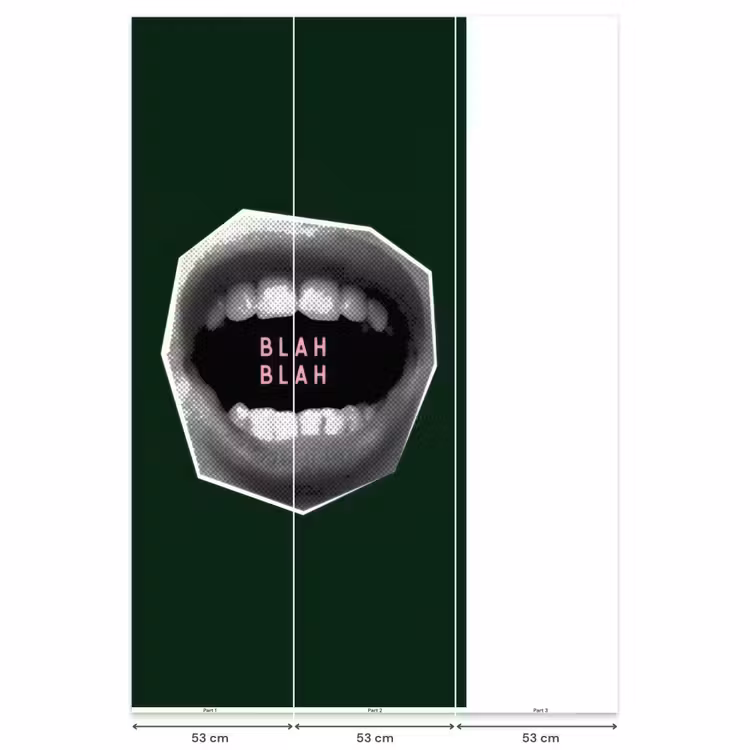 Behang - Mond - Groen - Illustratie - BLAH BLAH — 6