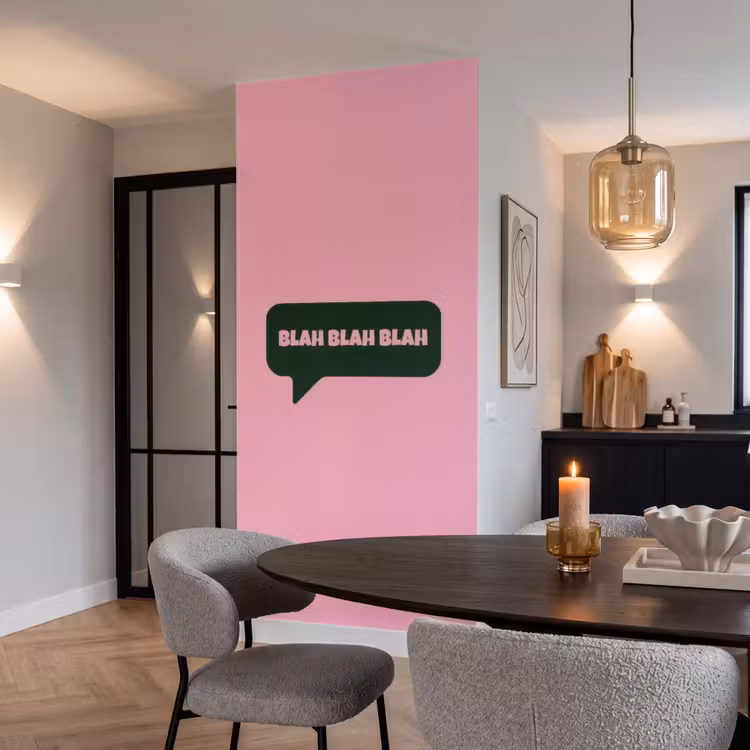Behang - Roze - Tekstwolk - Groen - BLAH BLAH BLAH — 5