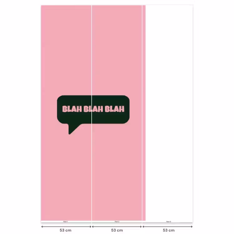 Behang - Roze - Tekstwolk - Groen - BLAH BLAH BLAH — 6
