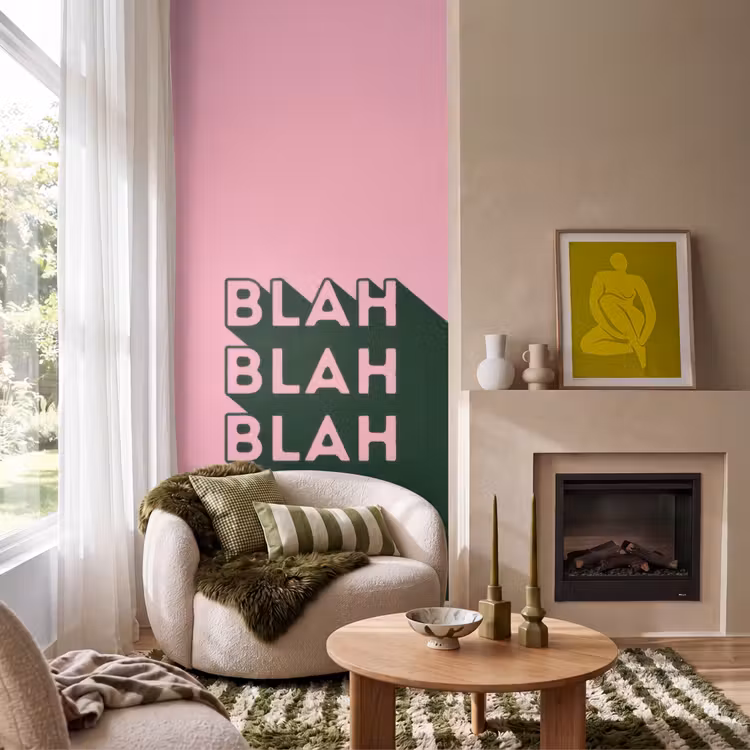 Behang - Tekst - Grafisch - Groen - Schaduw — 1