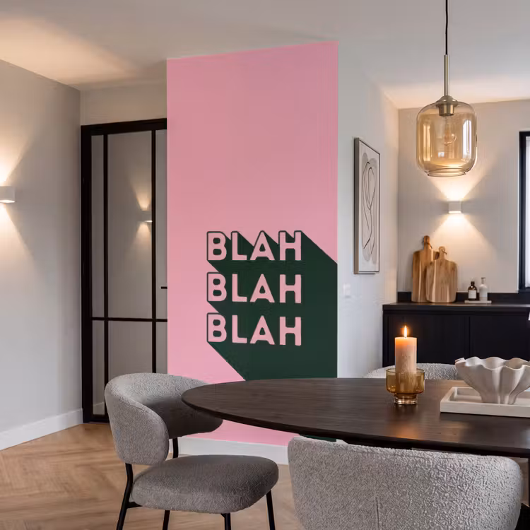 Behang - Tekst - Grafisch - Groen - Schaduw — 5