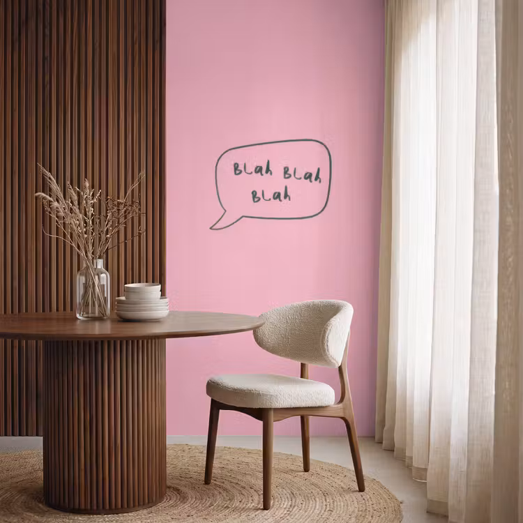 Behang - Tekstwolkje - BLAH BLAH BLAH - Roze — 4