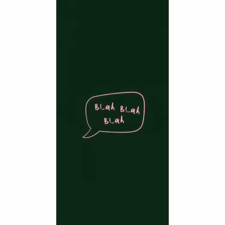 Behang - Tekstwolkje - Donkergroen - BLAH BLAH BLAH — 2