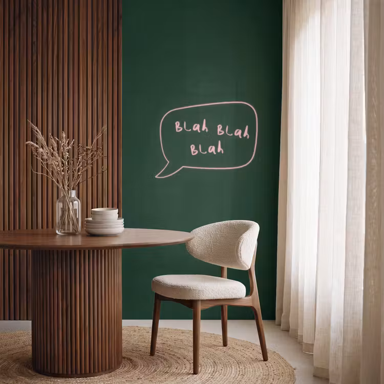 Behang - Tekstwolkje - Donkergroen - BLAH BLAH BLAH — 4