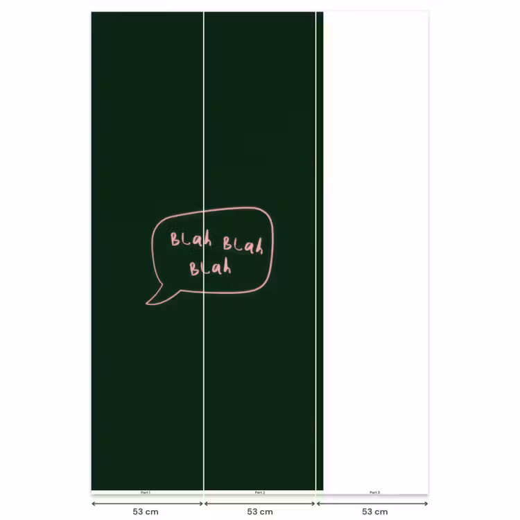 Behang - Tekstwolkje - Donkergroen - BLAH BLAH BLAH — 6