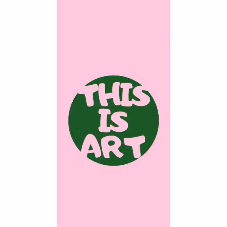Behang - This is art - Tekst - Cirkel - Groen — 2