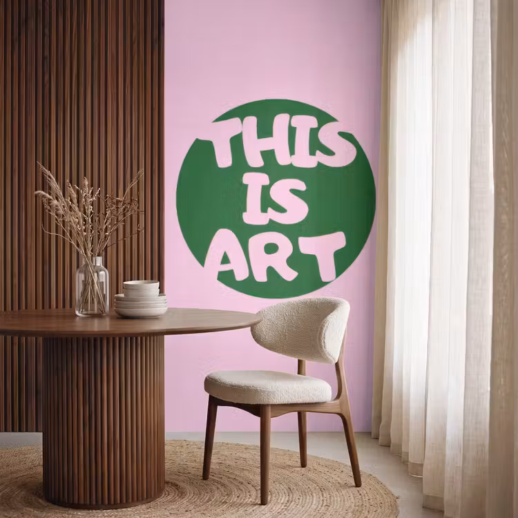Behang - This is art - Tekst - Cirkel - Groen — 4