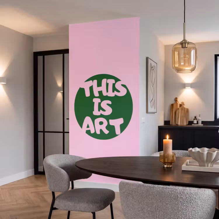 Behang - This is art - Tekst - Cirkel - Groen — 5