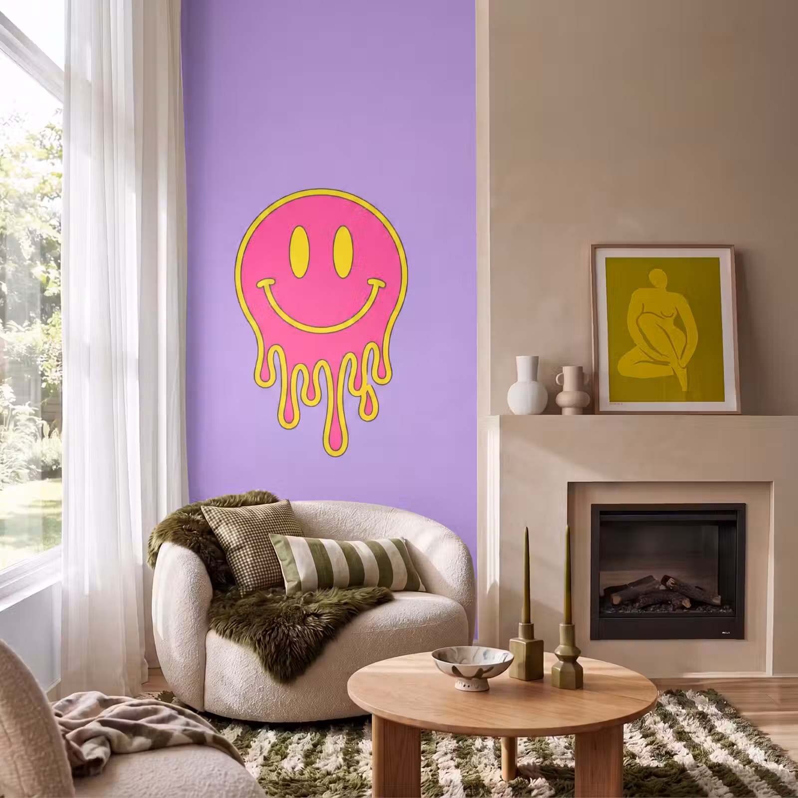 Behang - Smiley - Drip - Neon — 1