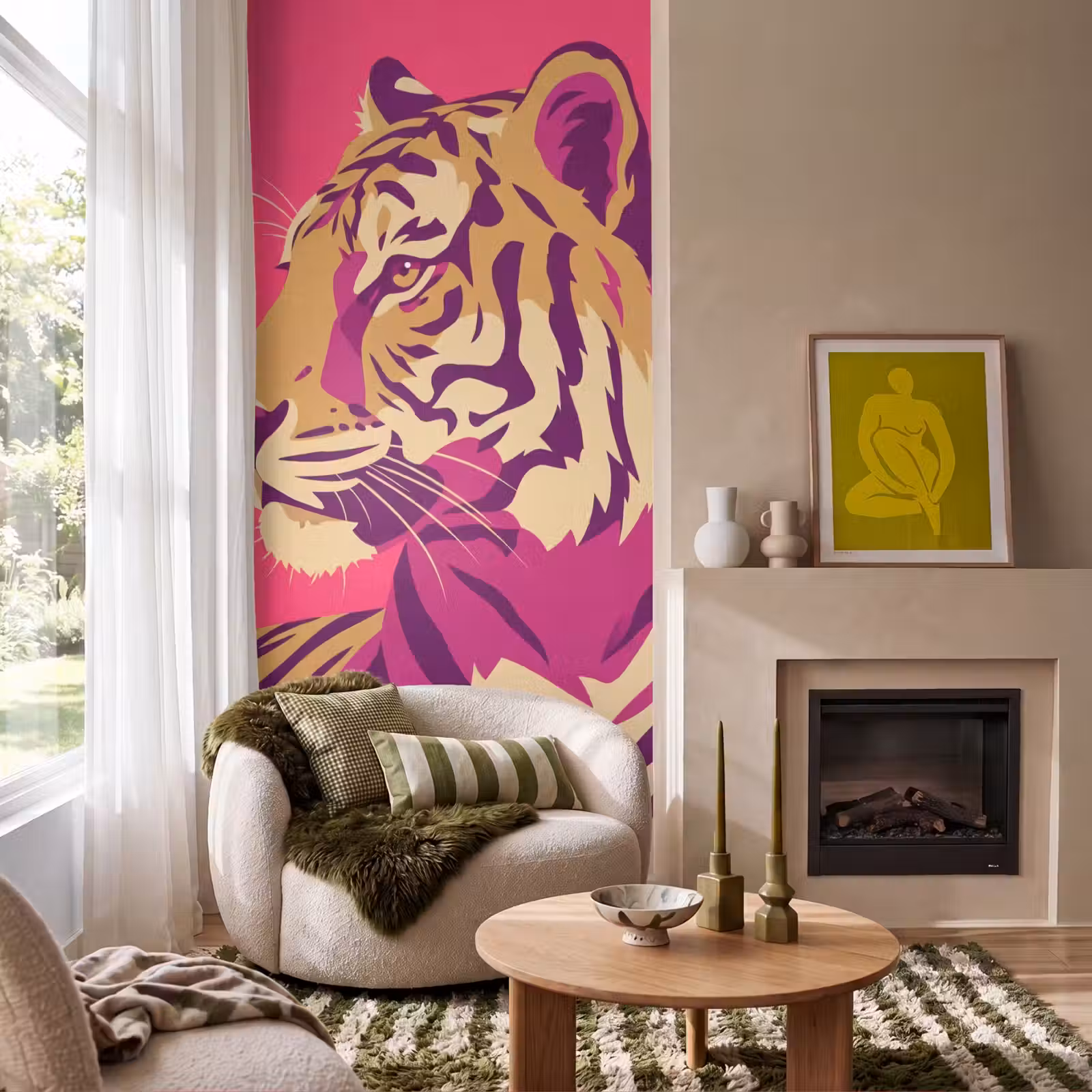 Behang - Tijger - Modern - Neon — 1