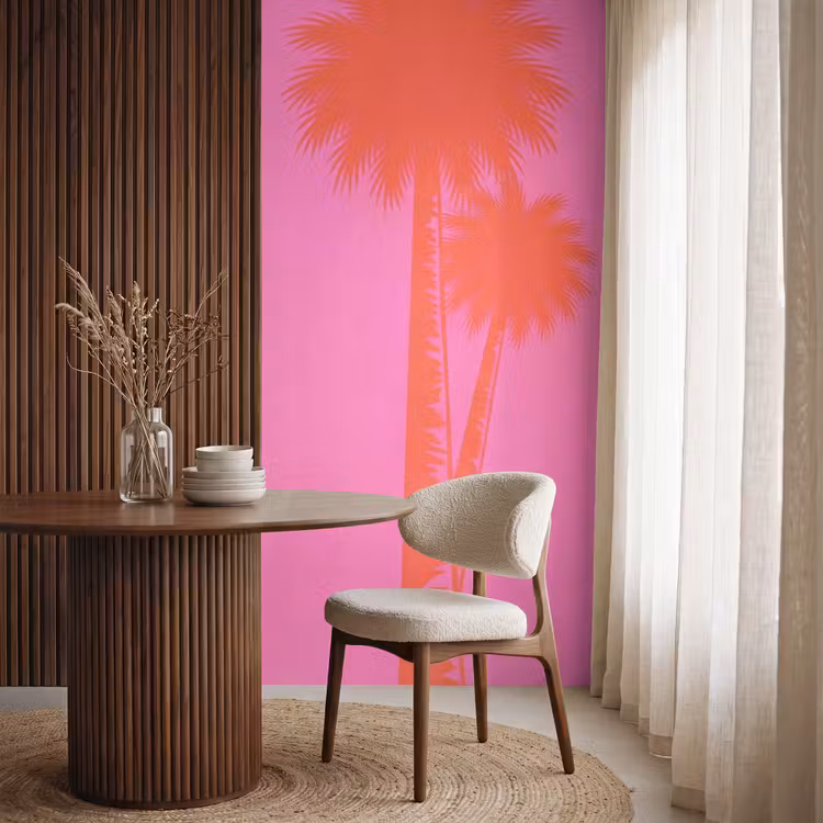Behang - Palmbomen - Modern - Roze — 4