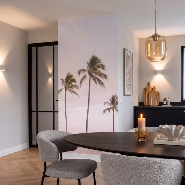 Behang - Palmbomen - Zonsondergang - Roze — 5