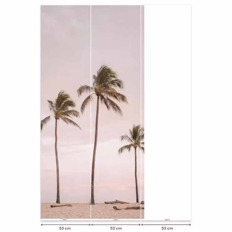 Behang - Palmbomen - Zonsondergang - Roze — 6