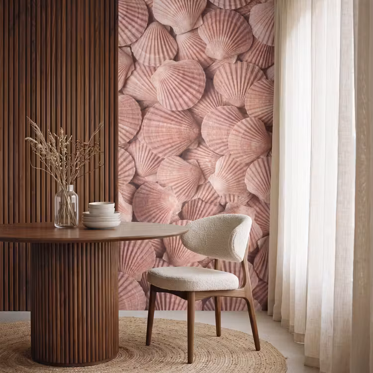 Behang - Schelpen - Patroon - Roze — 4