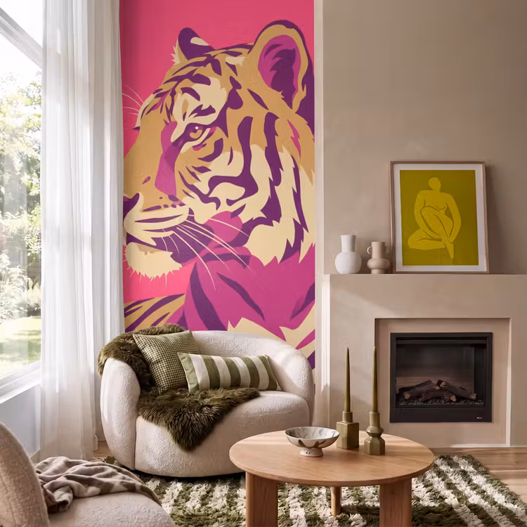 Behang - Tijger - Modern - Neon — 1